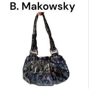 B. Malowsky Multicolored Embossed Leather Satchel Handbag